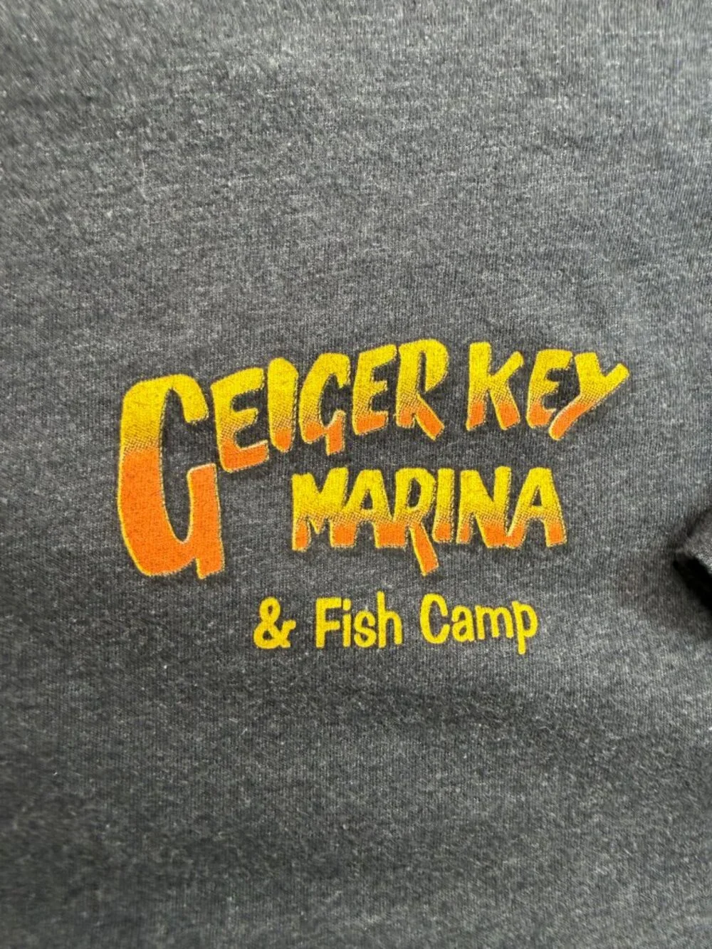 Geiger Key Marina Fish Camp T-Shirt Sz XXL Florida Keys Iguana